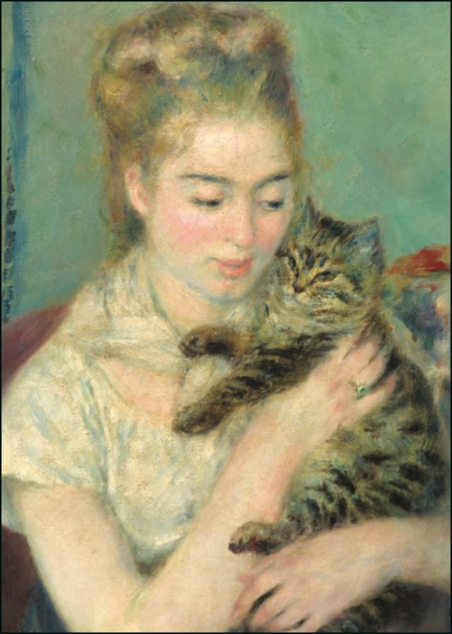 Vrouw met Kat, Auguste Renoir