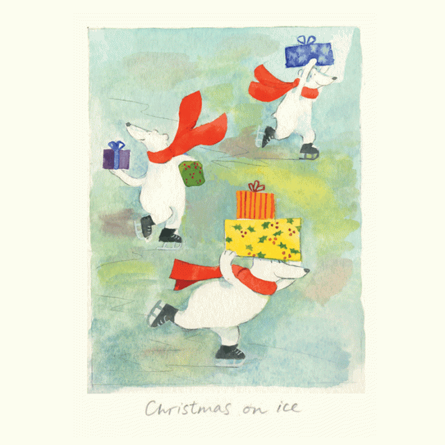 Christmas On Ice Christmas card by Anna Shuttlewood