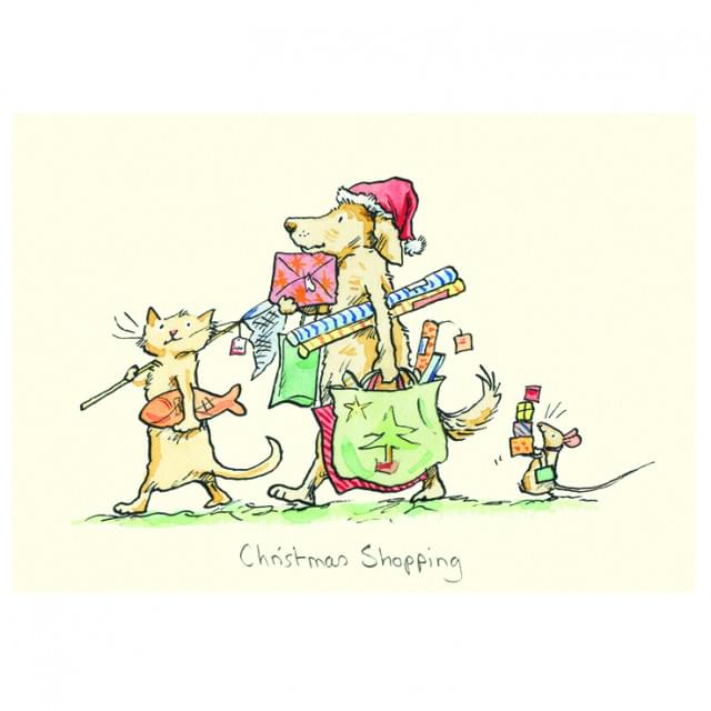 Christmas Shopping Christmas Card by Anita Jeram