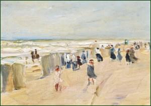 Strand in Noordwijk bei Sturm, Max Liebermann