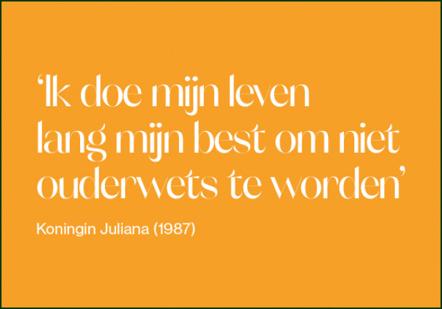 Ik doe mijn leven lang mijn best om niet ouderwets te worden, Juliana, De Nieuwe Kerk Amsterdam