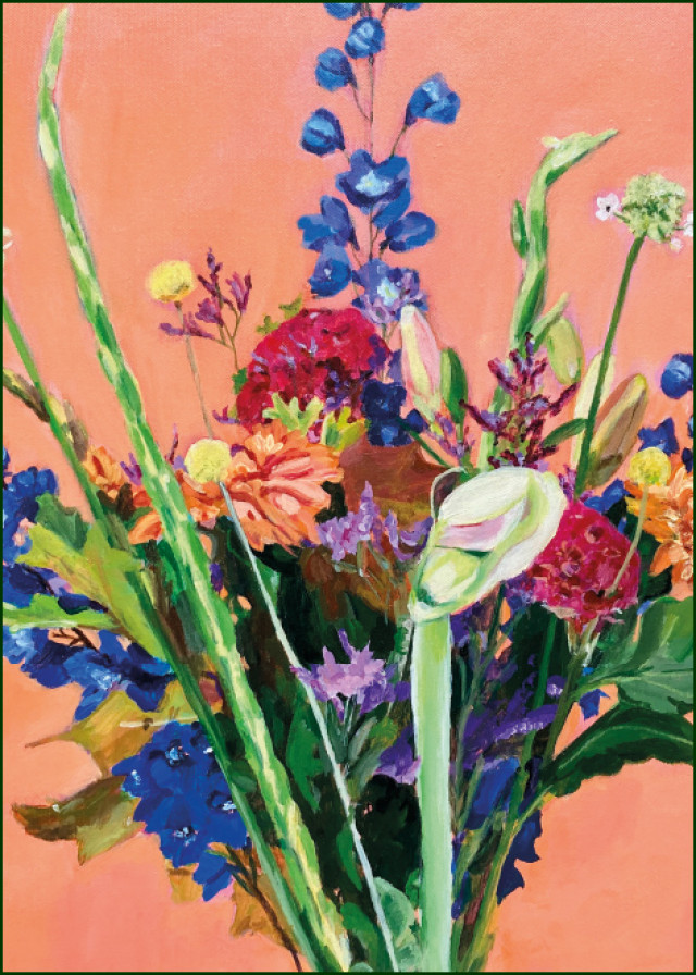 Colorful mixed flower bouquet, Anke van den Burg