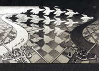 Puzzel (1.000 stukjes): Day and Night, M.C. Escher