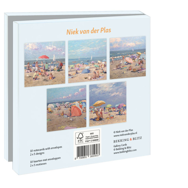 Kaartenmapje met env, vierkant: Beach Fun, Niek van der Plas