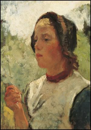 Girl with flower, Albert Neuhuys, Singer, Laren